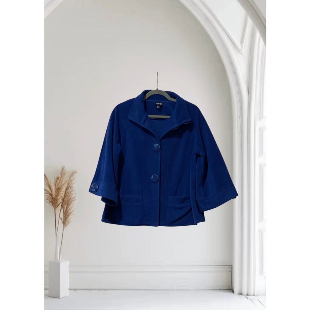 Blue Outerwear by Lisa Mini Coat Jacket Medium